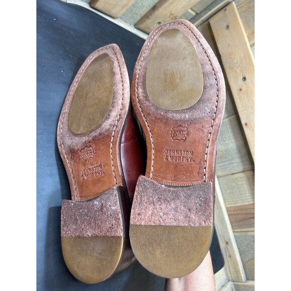 Johnston & Murphy Monk Strap Dress Shoes Antique Tone Leather 11M Sheepskin Lini main image 10